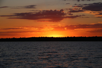 Sunset on a northern Minnesota lake in July
