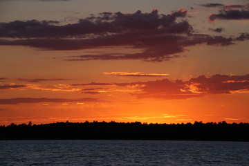 Sunset on a northern Minnesota lake in July