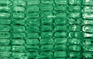 Large group of empty recycled glass bottles