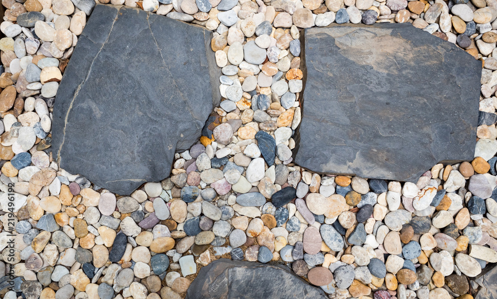 Wall mural stone and scree top view background