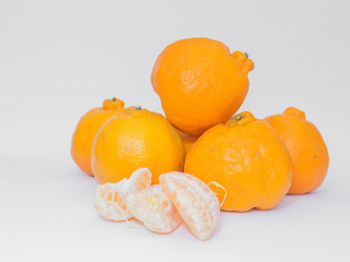 tangerine isolated on white background