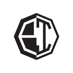 two letter PI octagon negative space logo