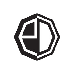 two letter PO octagon negative space logo