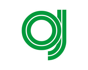 green initial typography alphabet font typeset logotype image vector icon set