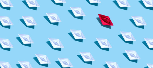 One out unique paper origami boat concpet