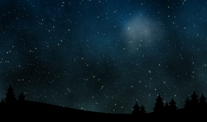 Night sky with stars field illustration design background