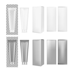Plastic transparent tube. Packaging for cosmetics and toothpaste