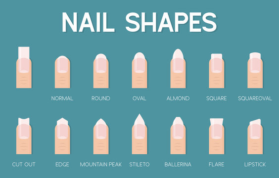 nail shapes for manicure and pedicure icon