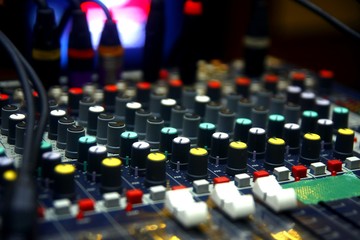 Sound mixer of a recording studio