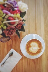 Coffee cup hot at cafe