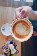 Coffee cup hot at cafe