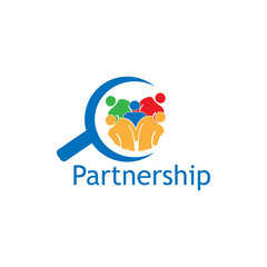 Partnership icon vector with people sign