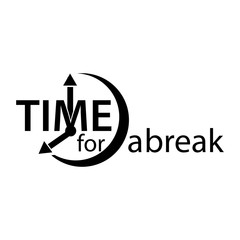 Fototapeta premium Time to a break. Flat vector alarm clock icon on white background.