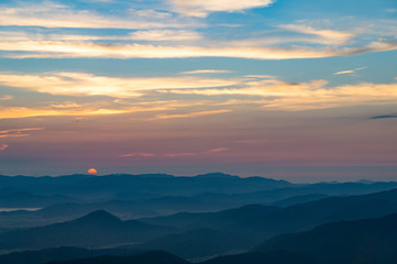 Obraz na płótnie Canvas 伊吹山から見た夕焼け（滋賀県、日本）