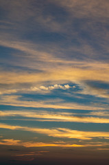 伊吹山から見た夕焼け（滋賀県、日本）