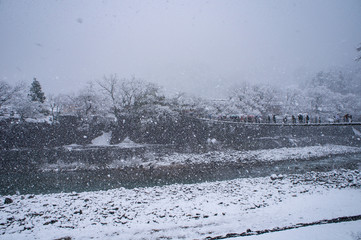 白川郷の雪景色（岐阜県、日本）