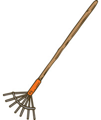 Leaf Rake with Wooden Handle