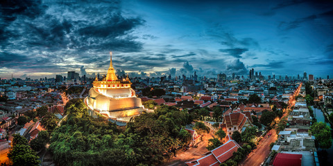 Obraz premium Wat Saket, The Golden Mount Temple, Bangkok, Thailand.