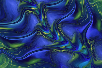 Abstract colorful wavy texture. Fantasy fractal background. Digital art. 3D rendering.
