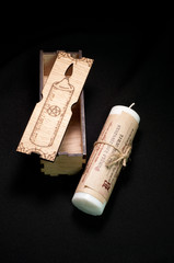 The magic candle on a colored background