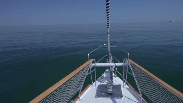 Yacht sails on the ocean