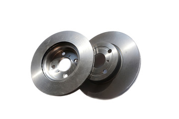 New Brake discs isolated on white