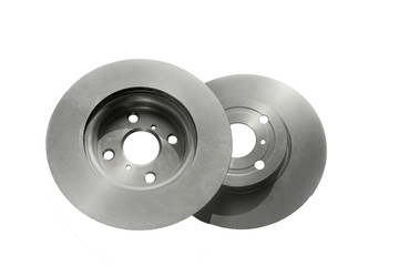 New Brake discs isolated on white