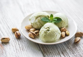pistachio ice cream and mint