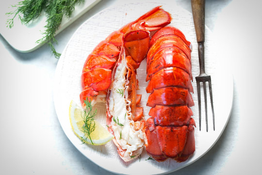 Cooked Lobster Tails With Lemon & Dill