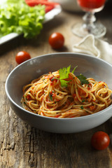 Spaghetti with tomato sauce