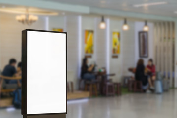 Blank billboard posters in the airport,Empty advertising billboard at aerodrome.