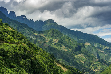 Fototapeta premium mountains at the riverside of the Brahmaputra river
