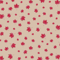 Pattern of autumn leaves watercolor
