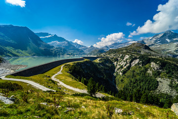 The Tauernmoossee dam in Austria Stubachtal Pinzgau Uttendorf