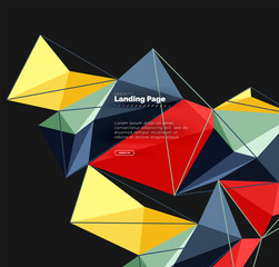 Vector 3d triangle abstract background, polygonal geometric design