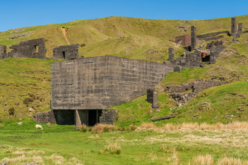 Quarry ruins at Titterstone Clee near Cleeton, Shropshire, England, UK