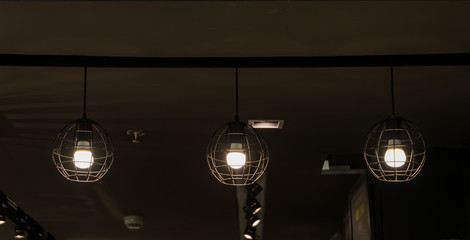 Modern three ceiling lamp interior lighting bulbs decoration contemporary