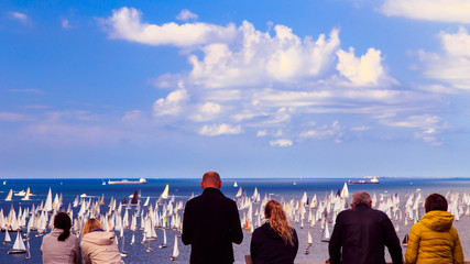 Naklejka premium The Barcolana regatta in the gulf of Trieste