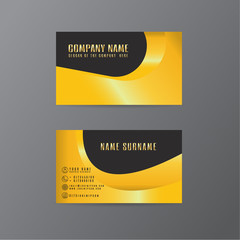 vector Creative leaf business card gold and black design of text on Gray background