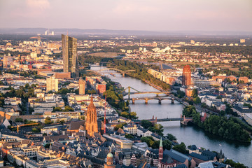 Obraz premium Aerial of Frankfurt Main in Germany - Europe