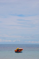 Seascape and boats in Koh Phangan in Thailand