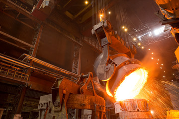 slag discharge at the factory. metallurgy