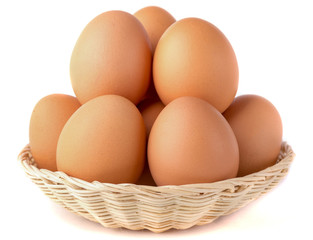 Eggs: Brown Egg Isolated on White Background