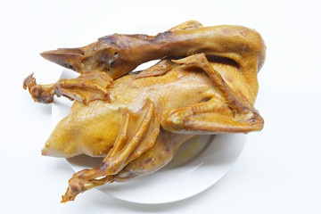 Pot-stewed duck on white dish