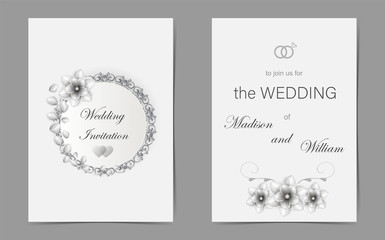 Wedding invitation. Watercolor  floral composition. Vector