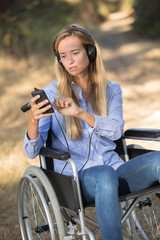Fototapeta premium young woman in a wheelchair