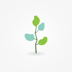 Green Leaf Icon Vector Illustrations