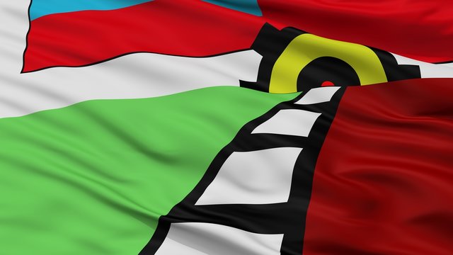Lanus City Flag, Country Argentina, Closeup View