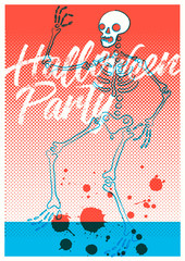 Halloween Party typographical vintage grunge style poster. Retro vector illustration.