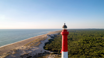 Photographie aérienne du phare de La Coubre à La Tremblade, Charente Maritime © altitudedrone